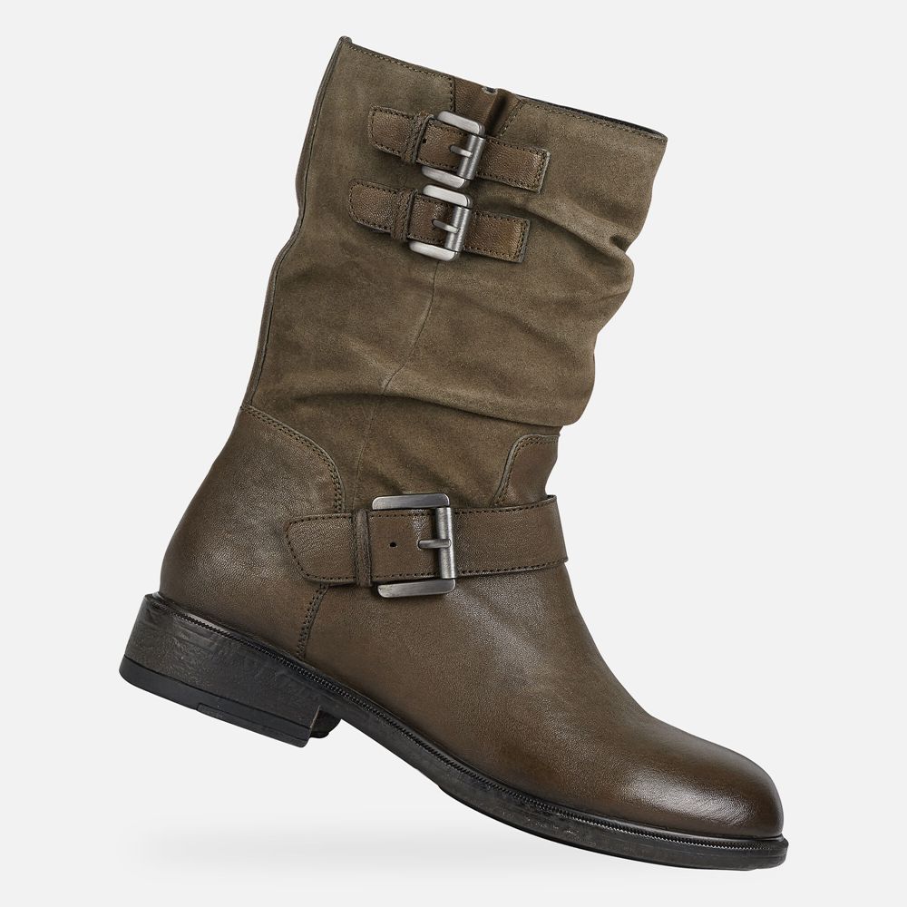 Botins Geox Senhora Verde Oliva - Catria - NXIRL7683